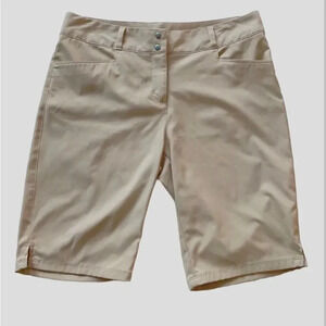 Adidas 10” golf shorts Tan Women’s Size 6 Athleisure Country Club Neutral
